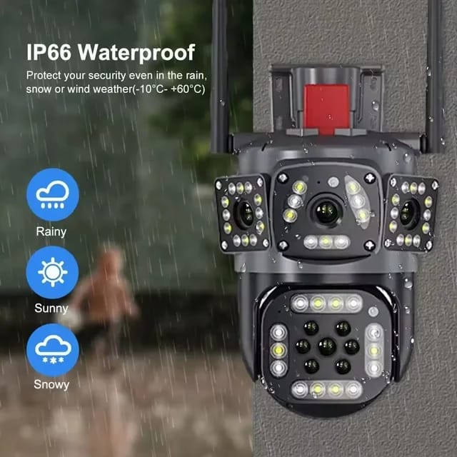 Camara de Seguridad 3 Pantallas y Sirena