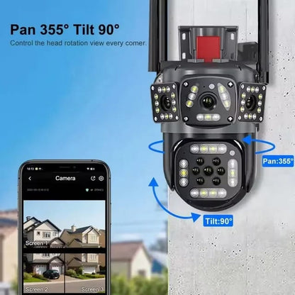 Camara de Seguridad 3 Pantallas y Sirena